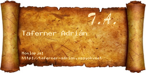 Taferner Adrián névjegykártya